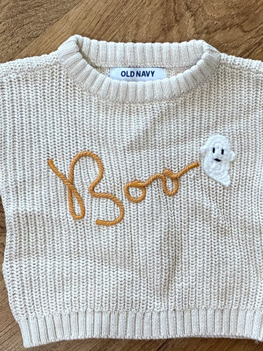NWT Old Navy $24.99 Halloween Boo with Ghost Sweater-3-6 months
